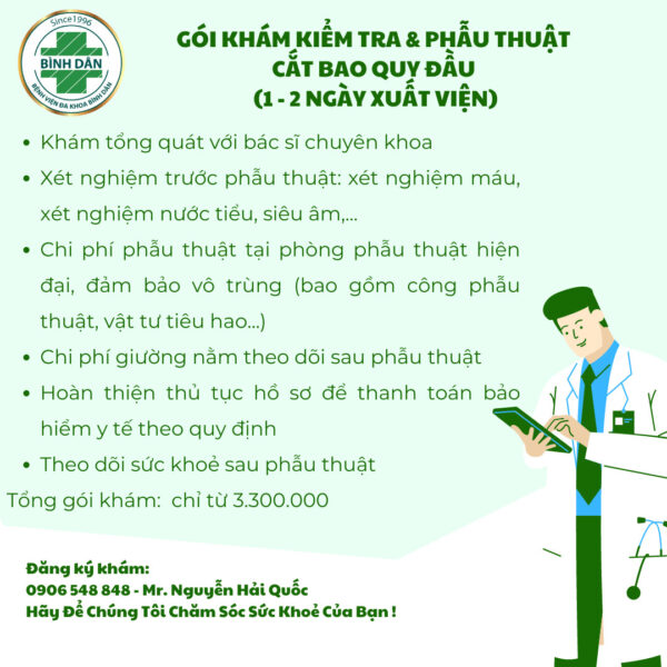 CẮT BAO QUY ĐẦU TẠI BỆNH VIỆN BÌNH DÂN ĐÀ NẴNG